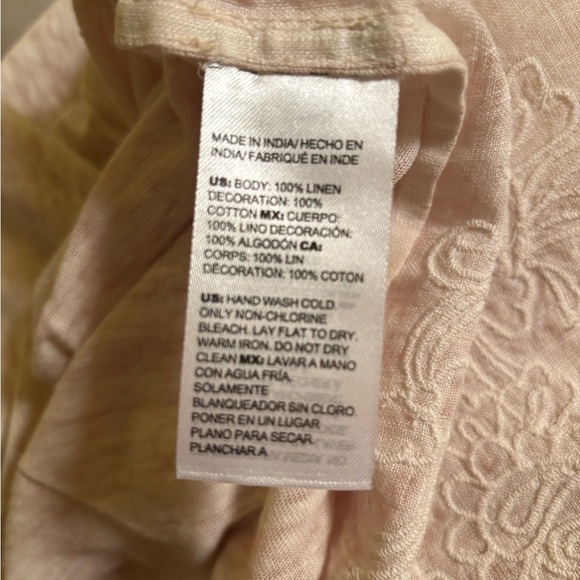 NWT CHICO’s Embroidered Linen Tee XL - Picture 7 of 8